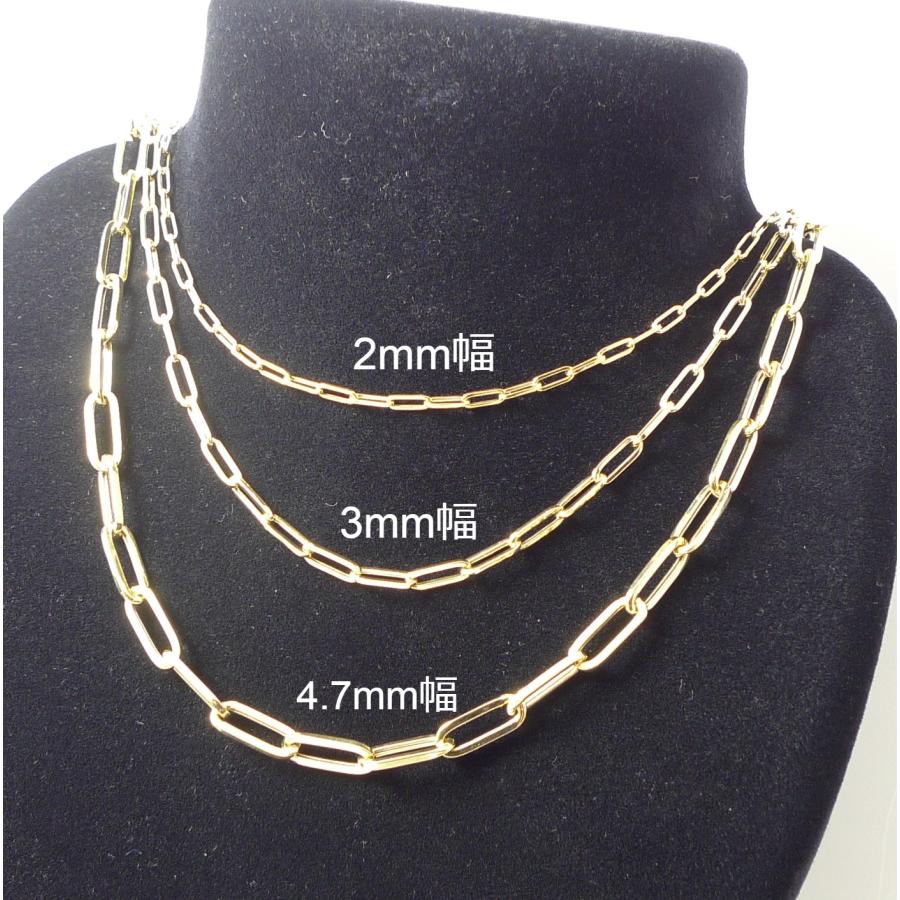 TRIDEA JEWELRY 18金 ペーパークリップチェーン ネックレス 幅