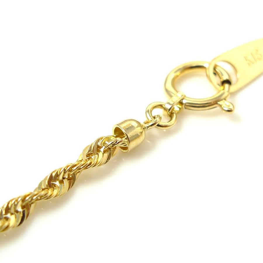 18金 ロープ チェーン ダブル ブレスレット 幅2mm 18cm 1.2g K18 ロープチェーン 国産 縄 k18 レディース プレゼント パイプ ツイスト 中空 爆買_4