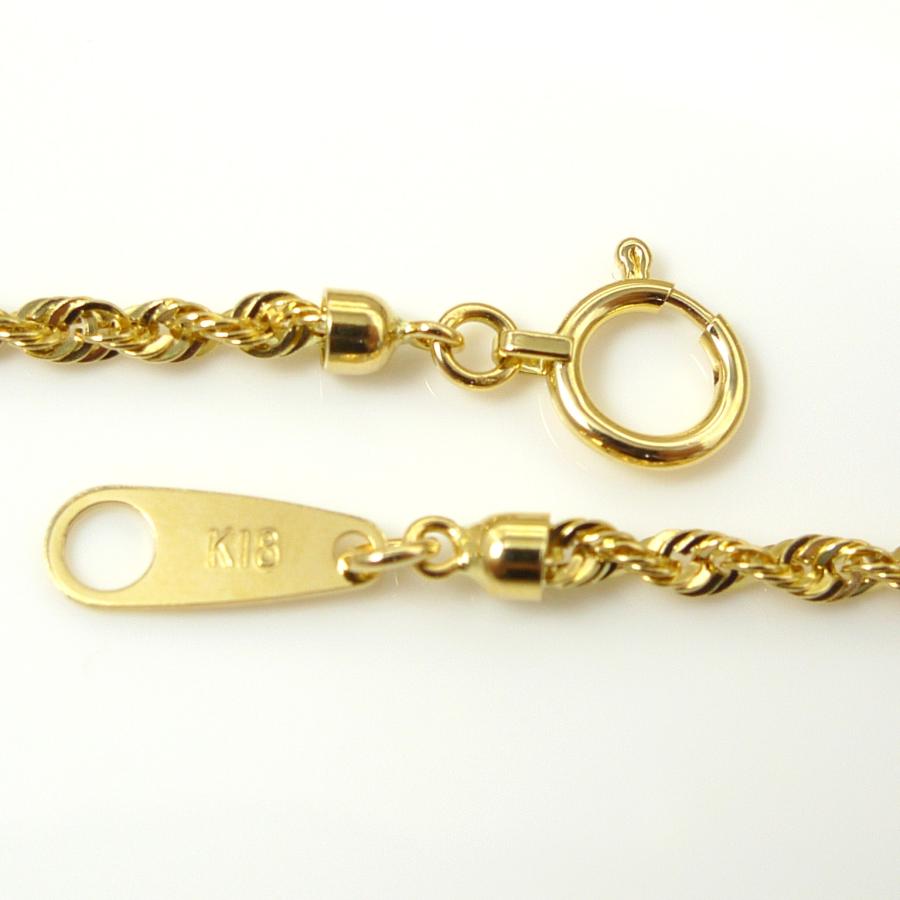 18金 ロープ チェーン ダブル ブレスレット 幅2mm 18cm 1.2g K18 ロープチェーン 国産 縄 k18 レディース プレゼント パイプ ツイスト 中空 爆買_5