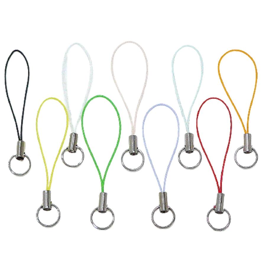二重リング付きストラップ 金具部分ニッケル 5本入 選べるカラー 9色