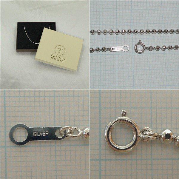 シルバー ネックレス カットボール 幅1.8mm 50cm 5g 引輪 コーティング選択可 純金 ロジウム プレゼント ギフト | TRIDEA JEWELRY | 02