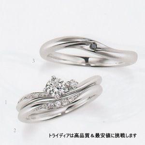 シュポール 右下Pt900プラチナリング結婚指輪マリッジダイヤ プレゼント ギフト｜trideacoltd