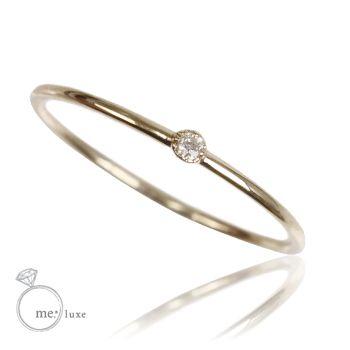 K10Gダイヤ一粒石華奢リング(ゴールド)金受注生産me.luxe95-0804 プレゼント ギフト