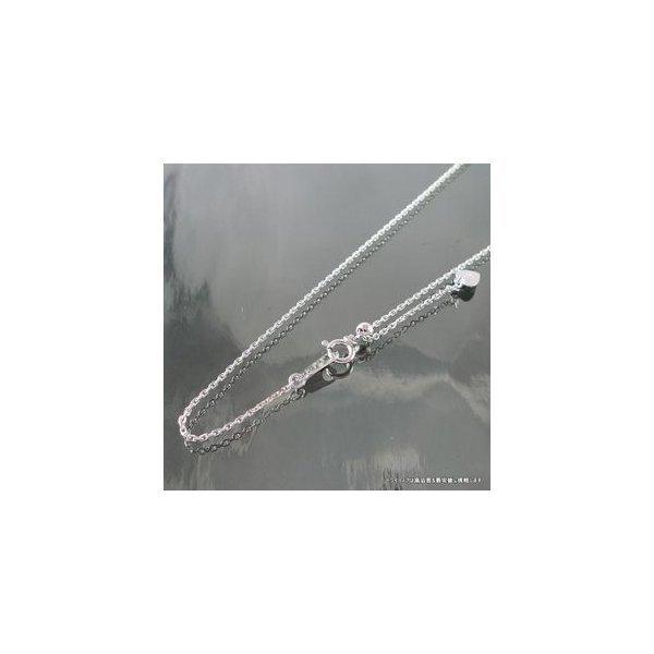 アズキ ネックレス 18金 ホワイトゴールド WG チェーンのみ k18 メンズ レディース プレゼント 幅1.2mm 60cm 2.8g スライド プレゼント ギフト 爆買の画像