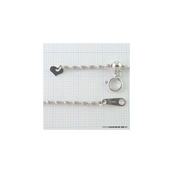 シリン ネックレス 18金 ホワイトゴールド WG チェーンのみ k18 メンズ レディース プレゼント 幅1.5mm 50cm 4.7g スライド プレゼント ギフト 爆買の画像