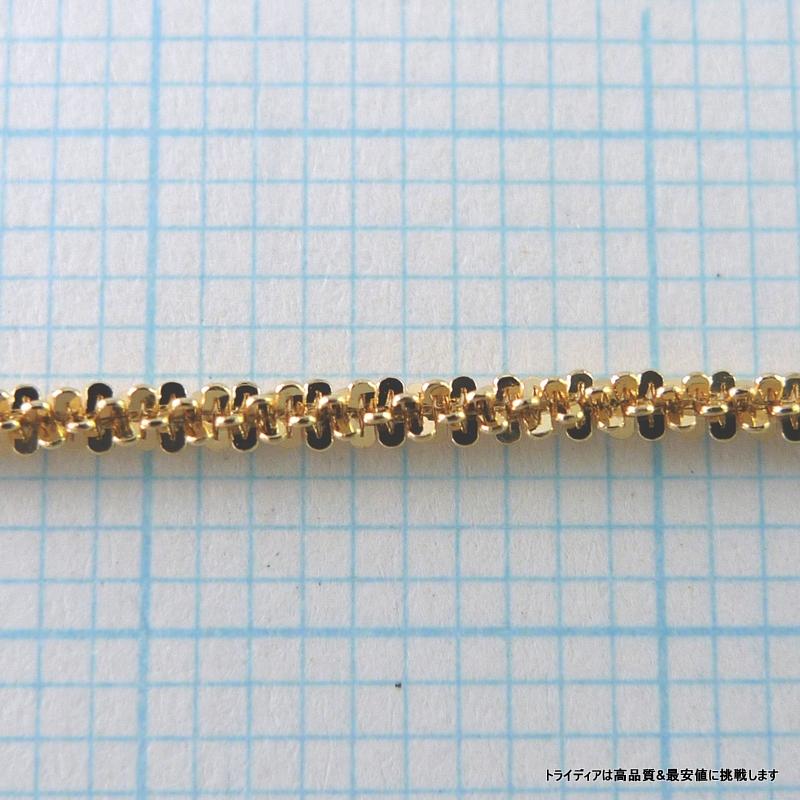 クリスクロス ネックレス  50cm 3.2g シンプル 幅1.3mm 上品 高見え 大人 ゴールド 18金 キラキラ 男女兼用 チェーンのみ k18 スライド ネックレス 爆買の画像