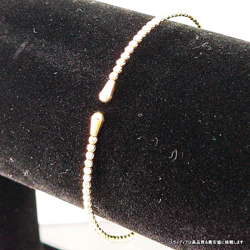 ミラーボール バングル 18金 ピンクゴールド PG k18 ブレス ミラーカット 幅2mm 18cm 2.9g ダイヤカット 形状記憶 メンズ レディース プレゼント 爆買の画像