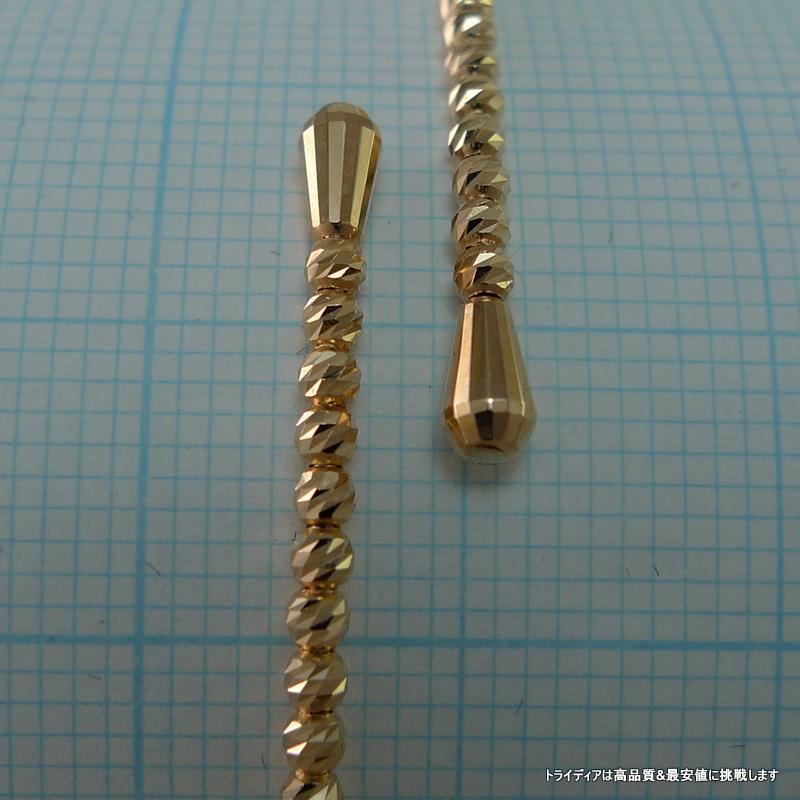 ミラーボール バングル 18金 ピンクゴールド PG k18 ブレス ミラーカット 幅2mm 20cm 3.1g ダイヤカット 形状記憶 メンズ レディース プレゼント 爆買の画像