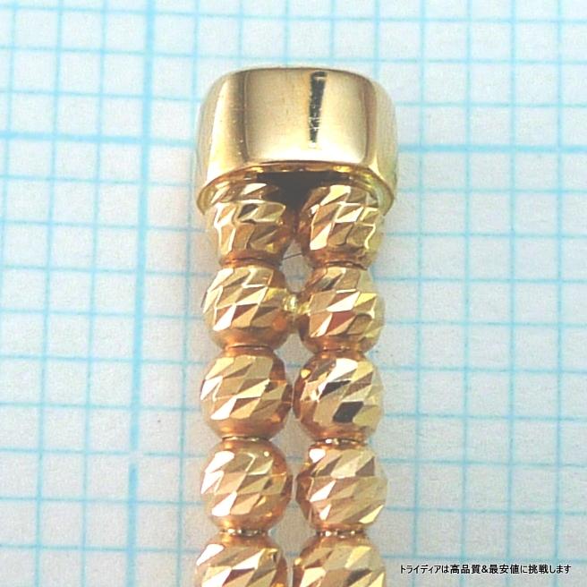 ミラーボール バングル 18金 ピンクゴールド PG k18 ブレス ミラーカット 幅4mm 13cm 4.6g ダイヤカット 形状記憶 メンズ レディース プレゼント 爆買の画像