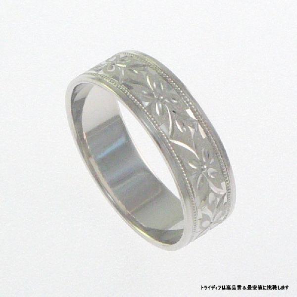 Pt950 平打 6mm 忘れな草 プラチナ マリッジリング 結婚 指輪 TRK357 プレゼント ギフト 爆買の画像