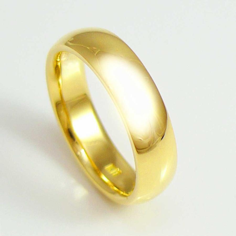 TRIDEA JEWELRY K18 甲丸 5mm 金 マリッジ リング 結婚 指輪 TRK363