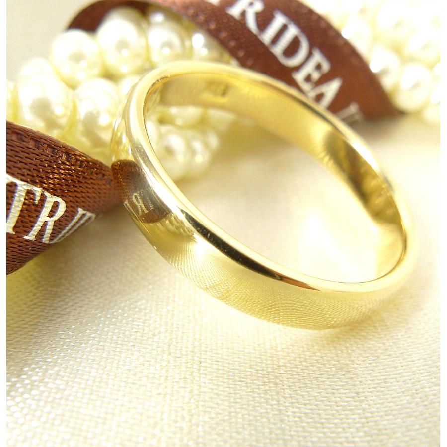 TRIDEA JEWELRY（トライディアジュエリー） K18 平打 甲丸 4mm 金