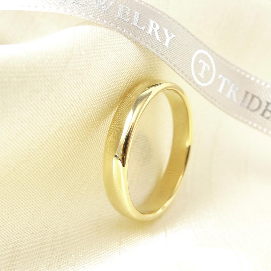 TRIDEA JEWELRY（トライディアジュエリー） K18 平打 甲丸 4mm 金