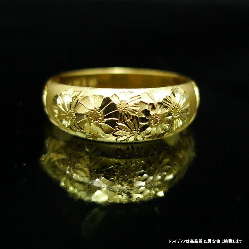 TRIDEA JEWELRY K18 月形 菊 5g 金 マリッジ リング 結婚 指輪 TRK508 プレゼント ギフト : トライディア ヤフー店  - 通販 - Yahoo!ショッピング