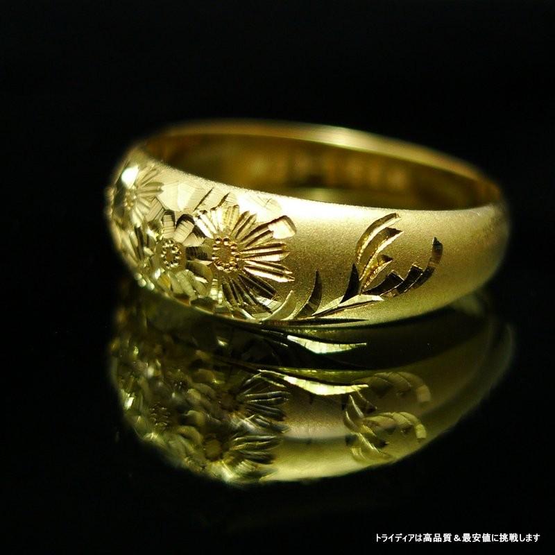 TRIDEA JEWELRY K18 月形 菊 5g 金 マリッジ リング 結婚 指輪 TRIDEA JEWELRY K18 月形 菊 5g 金 マリッジ リング 結婚 指輪
