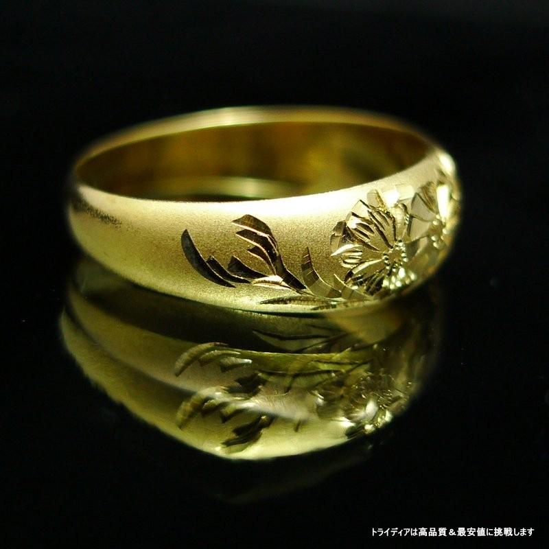 TRIDEA JEWELRY K18 月形 菊 5g 金 マリッジ リング 結婚 指輪 TRIDEA JEWELRY K18 月形 菊 5g 金 マリッジ リング 結婚 指輪
