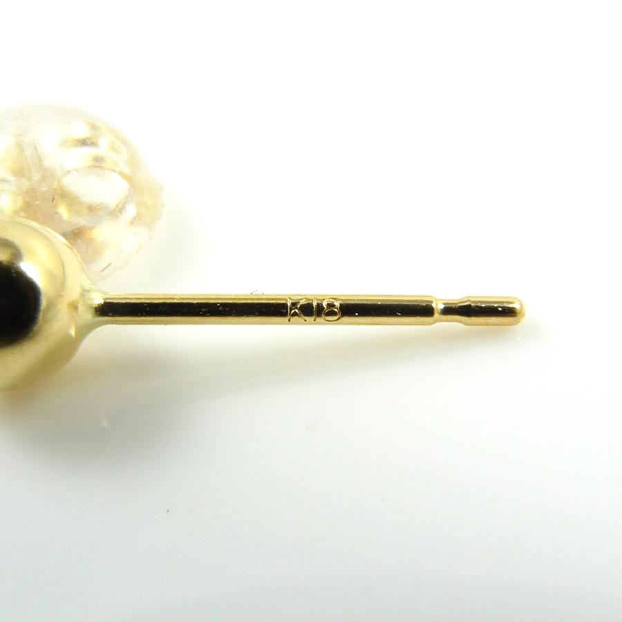 k18 丸玉ピアス 3mm 両耳 1ペア 18金 丸玉 ピアス イエロー  ゴールド レディース K18 刻印 ボールピアス  18k 爆買の画像