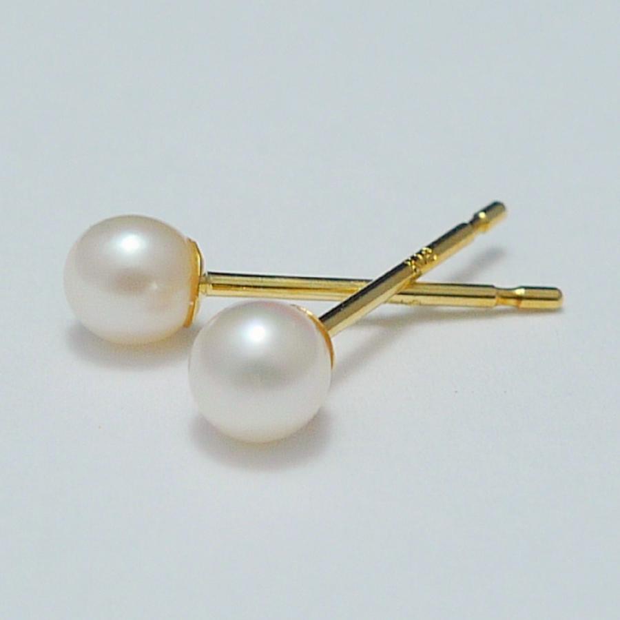 TRIDEA JEWELRY K18 アコヤ ベビー パール ピアス 3mm 真珠 一粒 TRIDEA JEWELRY K18 アコヤ ベビー パール ピアス 3mm 真珠 一粒