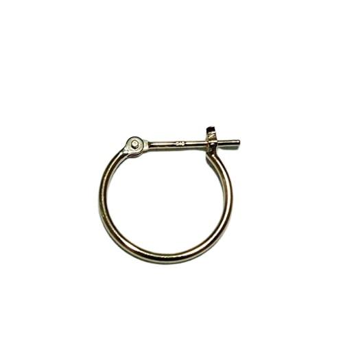 18金 フープピアス 小さめ 国産 幅1mm 外径13mm イエローゴールド 片耳 1個 レディース メンズ リング パイプ ピアス 爆買