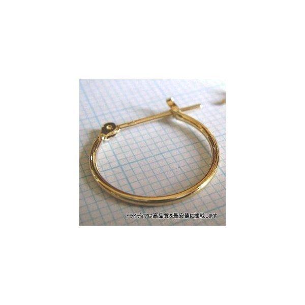 18金  フープピアス 小さめ 国産 幅1mm 外径15mm イエローゴールド 片耳 1個 レディース メンズ リング パイプ ピアス 爆買の画像