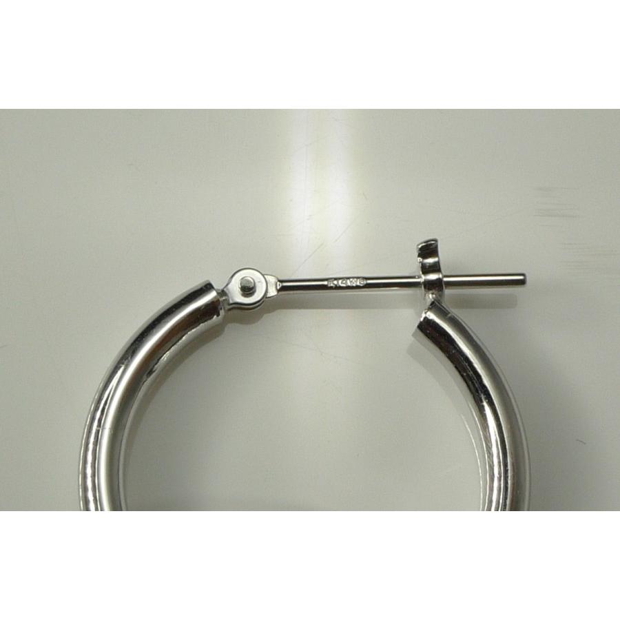 14金 ホワイトゴールド k14 WG フープピアス 小さめ 国産 幅1.5mm 外径8mm 両耳 1ペア 2個 レディース メンズ リング パイプ ピアス 爆買_2