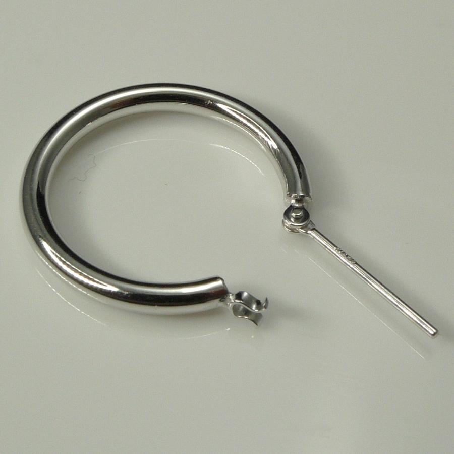 14金 ホワイトゴールド k14 WG フープピアス 小さめ 国産 幅1.5mm 外径8mm 両耳 1ペア 2個 レディース メンズ リング パイプ ピアス 爆買_3