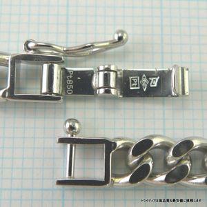 トライディア Pt850 プラチナ2面喜平ブレスレット TRIDEA JEWELRY プラチナ 喜平 ブレスレット 20g 18cm 2面 幅4.8