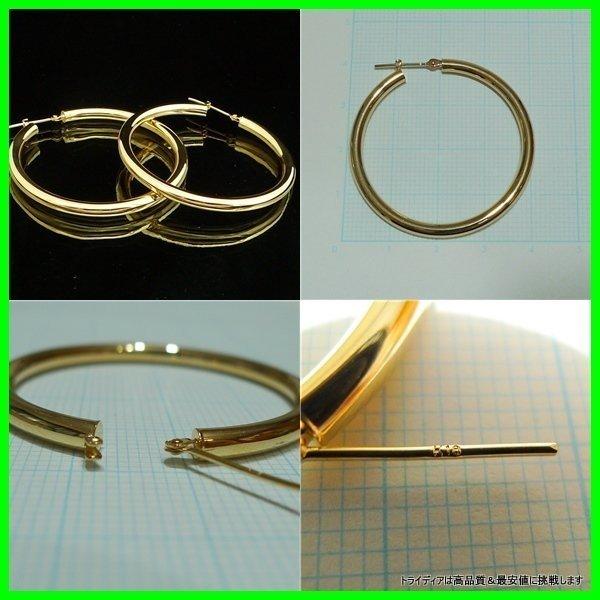 TRIDEA JEWELRY k18 フープ ピアス 18k 18金 レディース 幅3mm TRIDEA JEWELRY k18 フープ ピアス 18k 18金 レディース 幅3mm