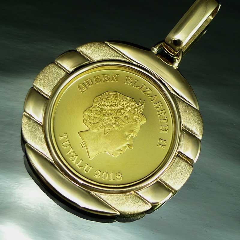 ［即日発送］ 純金 ツバル ホース コイン 1/5oz ペンダント11g K18 エリザベス2世 プレゼント ギフト 【IQY2493855783】(90605円)