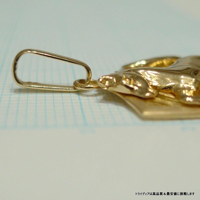 K18 タイバー 馬モチーフ TRIDEA JEWELRY K18 紋章型 跳ね馬モチーフペンダントトップ 5g
