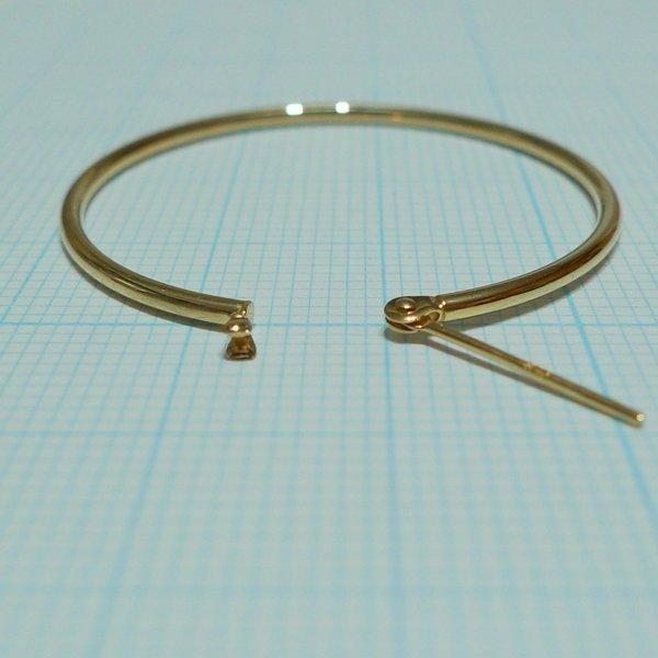 18金 フープピアス 幅1.5mm 外径35mm イエローゴールド 片耳 1個 レディース メンズ シンプル パイプ リング ピアス 爆買_4