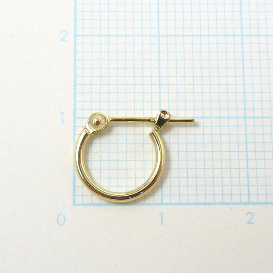 ゴールド フープピアス18×2mm 両耳 18金 フープ ピアス 幅1mm 外径10mm イエローゴールド 両耳 ペア 2個