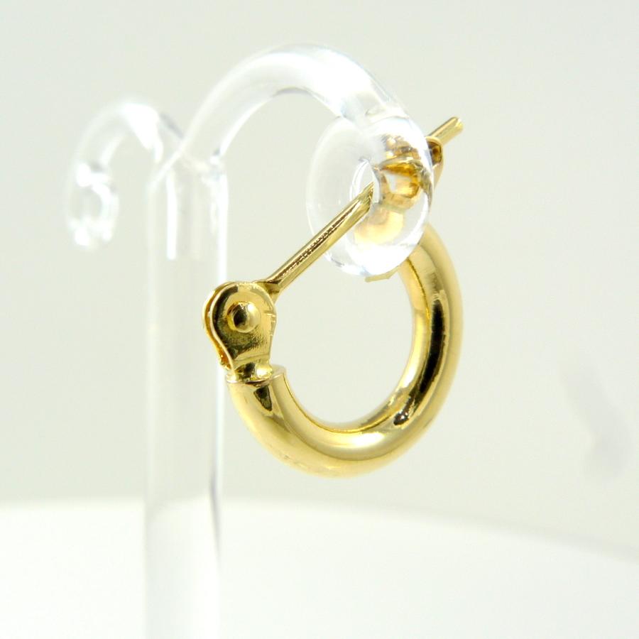 TRIDEA JEWELRY 18金 フープピアス 幅2mm 外径10mm イエローゴールド 