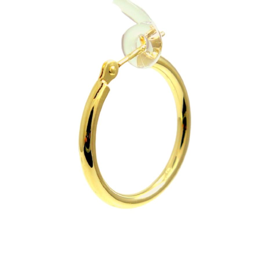 TRIDEA JEWELRY 18金 フープ ピアス 幅2mm 外径20mm イエロー