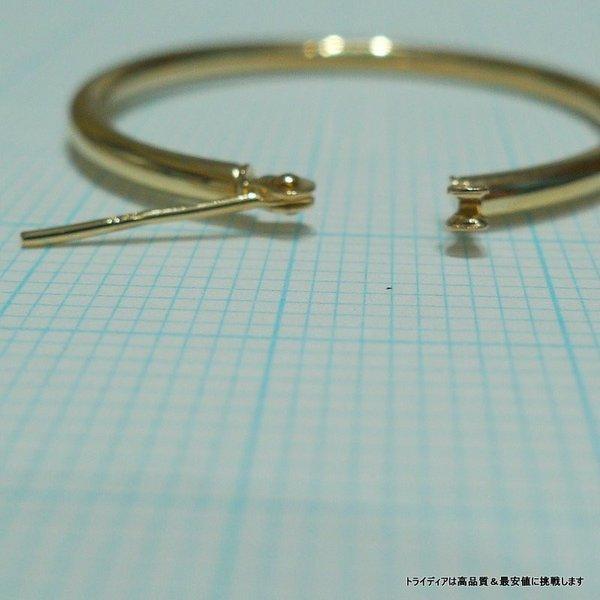 TRIDEA JEWELRY 18金 フープ ピアス 幅2mm 外径30mm イエロー