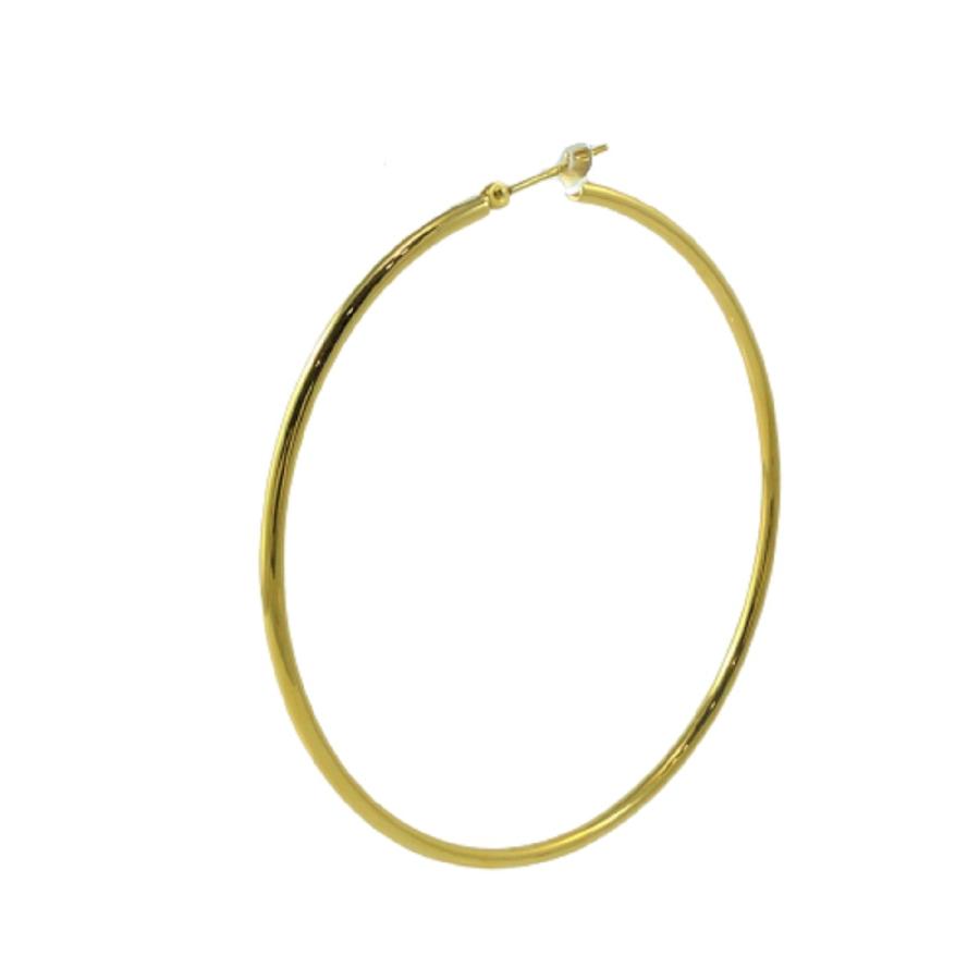 TRIDEA JEWELRY 18金 フープピアス 大きめ 幅2mm 外径60mm