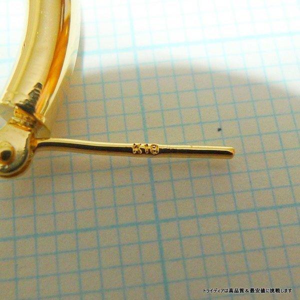 TRIDEA JEWELRY 18金 フープピアス 幅3mm 外径30mm イエロー