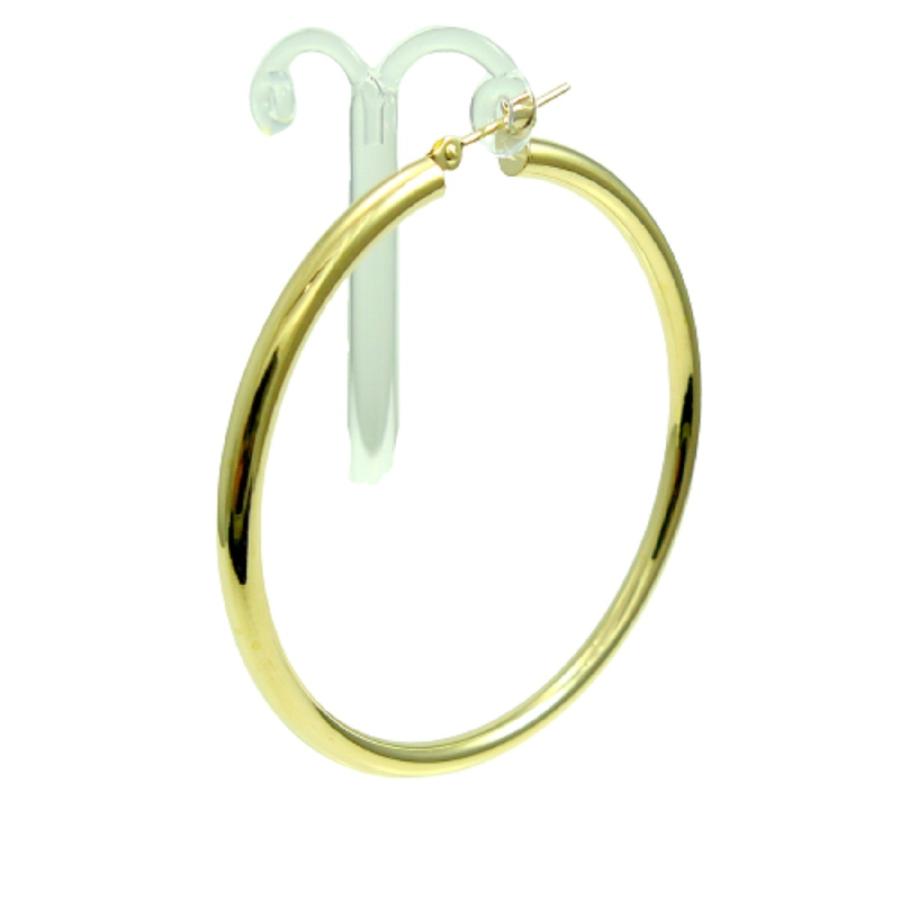 K18YG 18金 フープピアス 幅3mm 外径30mm イエローゴールド片耳