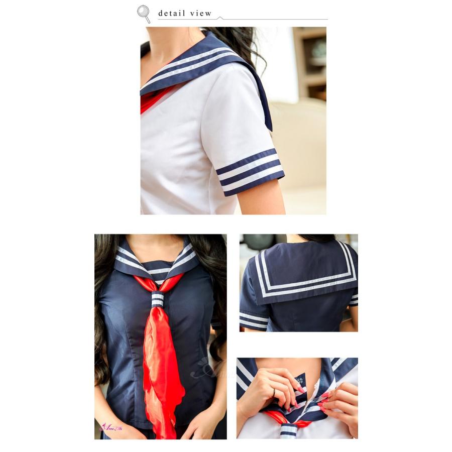 コスプレ セーラー服 コスチューム 女子高生 半袖 レディース セクシー 大きいサイズ 男女兼用 M L XL｜trill-auc-store｜09