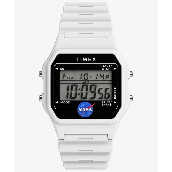 TIMEX タイメックス NASAコラボレーション ホワイト 軽量 デジタル インディグロナイトライト搭載 TW2Y13500 メンズ 腕時計 | TIMEX