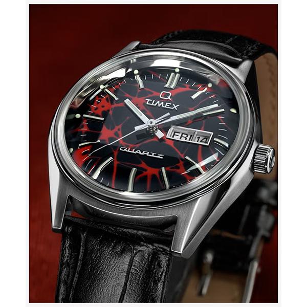 TIMEX タイメックス Q Timex Red Vega リイシュー パルプ・フィクション ブラックダイヤル レッド マーブル模様 クォーツ TW2Y55700 メンズ 腕時計 国内正規品 | TIMEX | 06