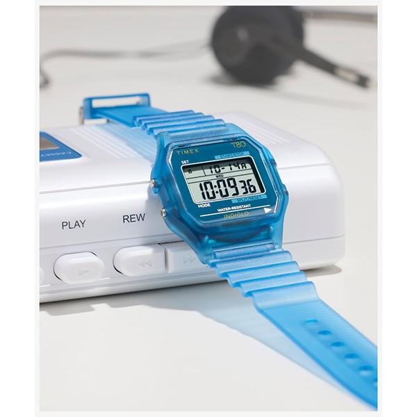 TIMEX タイメックス  T80　トランスルーセント ブルー クラシック・デジタル INDIGLOバックライト搭載 超軽量 TW2Y34200 メンズ 腕時計 国内正規品 送料無 | TIMEX | 05