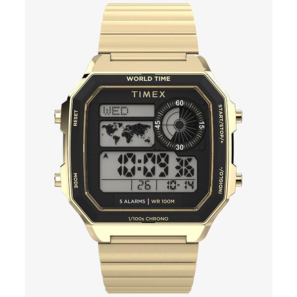 TIMEX タイメックス メインストリート デジタル ゴールド ワールドタイム機能 インディグロナイトライト TW5M69000 メンズ 腕時計 国内正規品 送料無料 | TIMEX