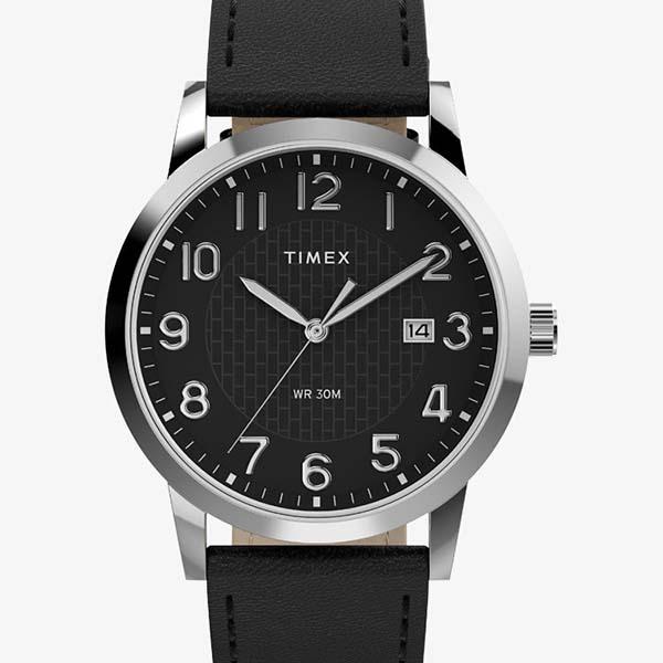 TIMEX タイメックス メインストリート 38mm ブラック クォーツ レザーストラップ デイリーユース デイト表示 TW2Y67400 メンズ 腕時計 国内正規品 送料無料 | TIMEX