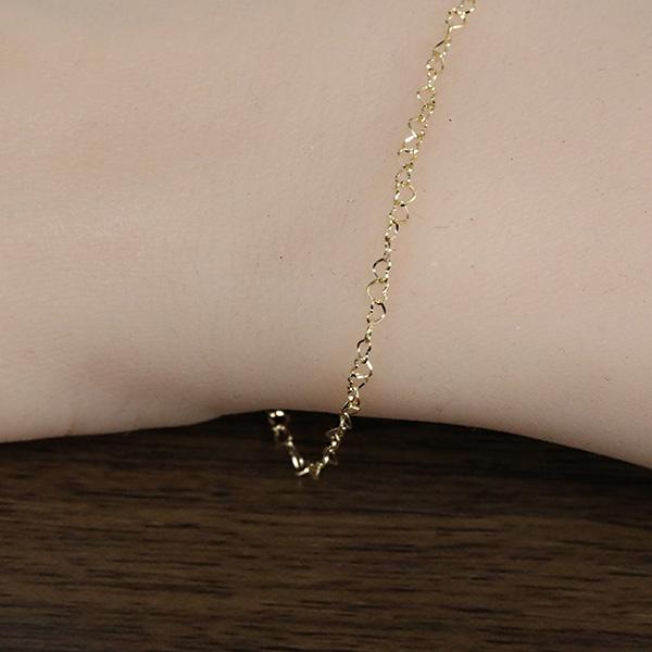 （263584）ハートチェーンのブレスレット 18金 ブレスレット レディース ハート モチーフ k18ゴールド チェーン ブレスレットチェーン 18 金 シンプル | ブランド登録なし | 03