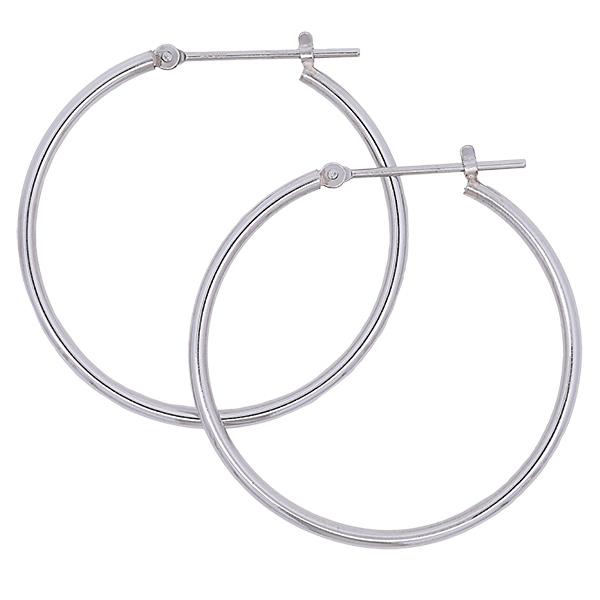 日本製 フープ 1.5mm×30mm ピアス リング フープピアス プラチナ900 両 