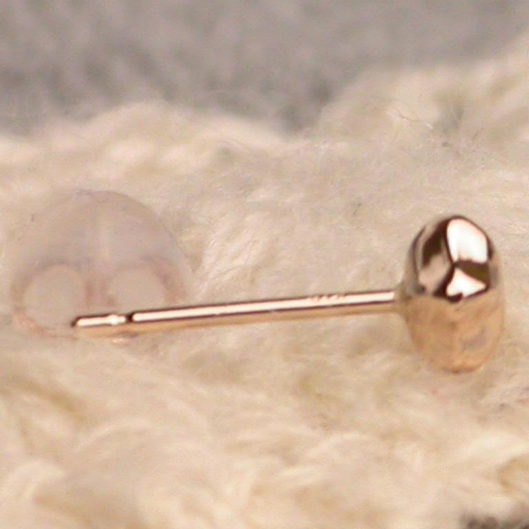K18ピンクゴールド ぷっくりとした星のピアス 4mm ピンクゴールド