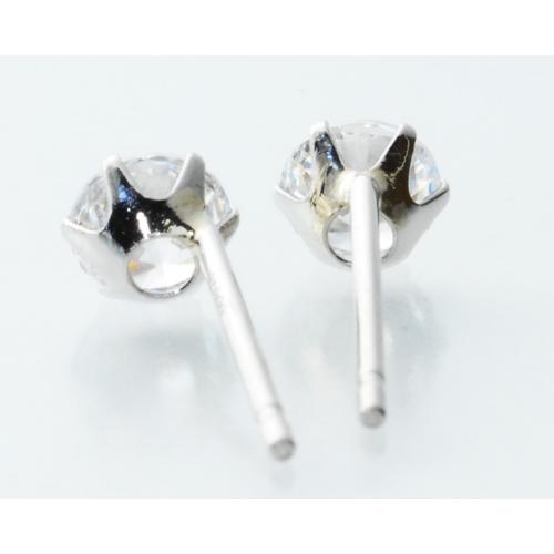 4mm PT900 ピアス キュービックピアス ジルコニア プラチナ