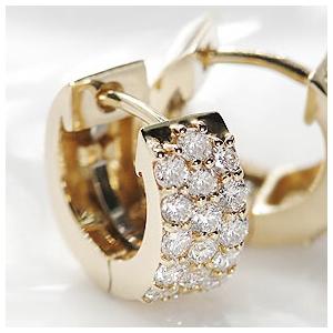ダイヤのピヤスです。 pe159373）ダイヤモンド 中折れ ピアス K18YG 0.64ct 記念日 誕生日