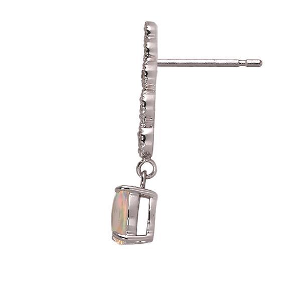 ピアス オパール/天然ダイヤモンドピアス PTスタッドピアス 両耳0.43 